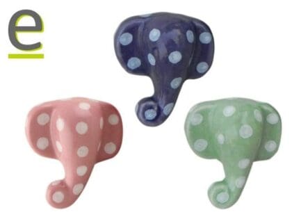 Pomelli fatti a forma di elefante per i mobili della cameretta dei bambini, disponibili nelle versioni rosa, verde e viola