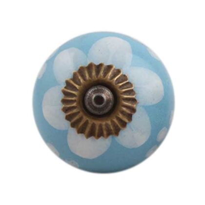 Pomello tondo in ceramica azzurro e bianco CK-575