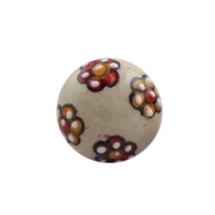 Pomello FBK-02 in ceramica con fiori colorati, fascia blu e accessori in metallo