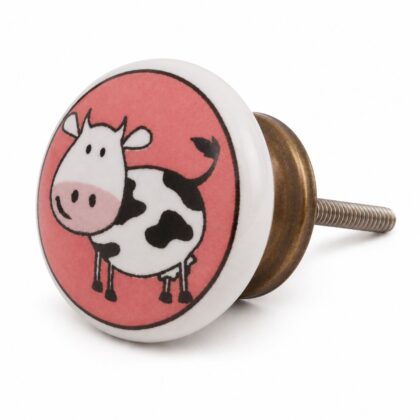 Pomello con disegno di una mucca rosa KIF-16