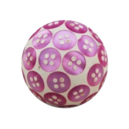 Pomello rotondo in resina rosa con motivo a bottoni WRK