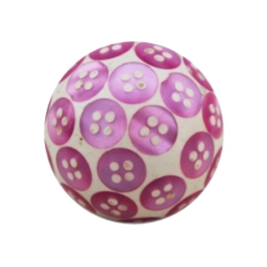 Pomello rotondo in resina rosa con motivo a bottoni WRK