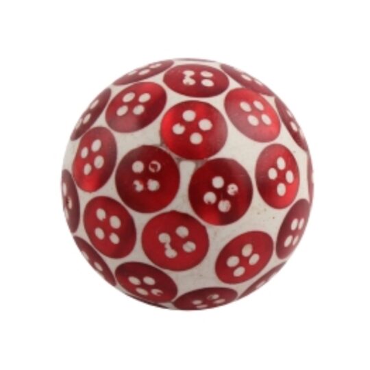 Pomello rotondo in resina rosso con motivo a bottoni WRK