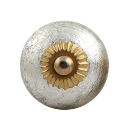Pomello per mobili in ceramica con finitura argento anticato e accessori dorati SCRK-66 oro