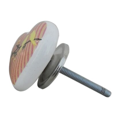 Pomello a cuore in ceramica rosa per cameretta bambini CHK-11