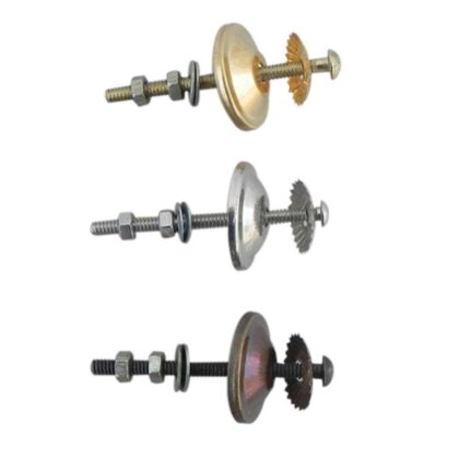 Accessori in metallo per pomelli nelle finiture dorata, argentata e bronzata EXF