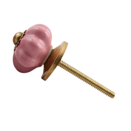 Pomello a fiore rosa SCMK-09 Oro con ceramica sagomata e accessori in metallo dorato