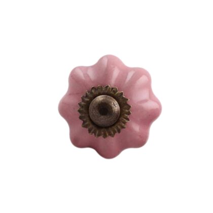 Pomello a fiore rosa SCMK-09 Antique con petali sagomati e rosetta centrale in metallo con finitura antica