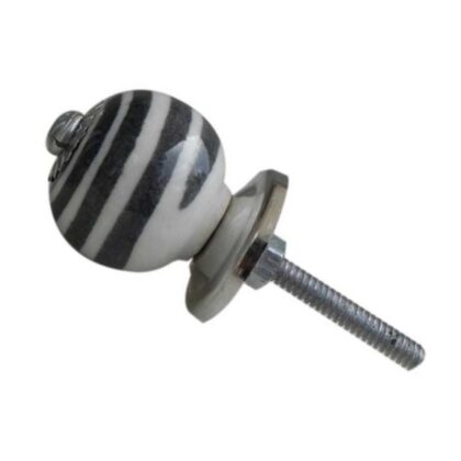 Pomello piccolo in ceramica dipinta a mano bianco e nero LCK-19