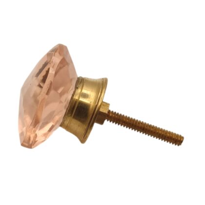 Pomello GHK-05 in vetro a cuore con accessori in metallo dorato