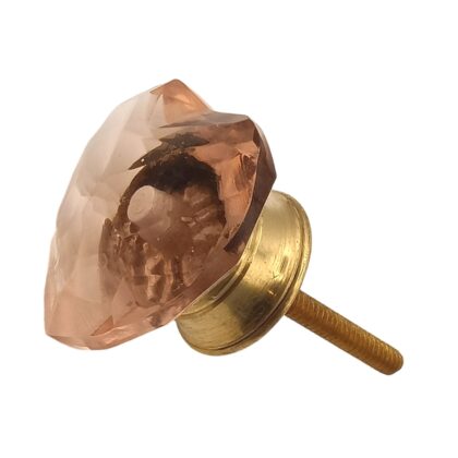 Pomello in vetro a cuore rosa ambra GHK-05