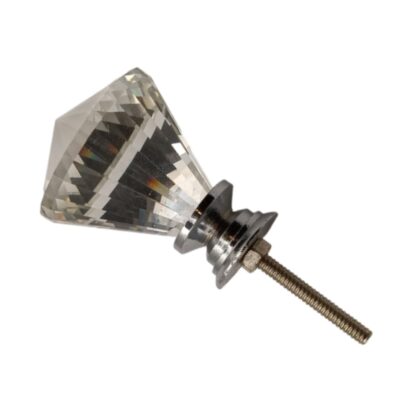 Pomello in vetro trasparente sfaccettato GDSK-29