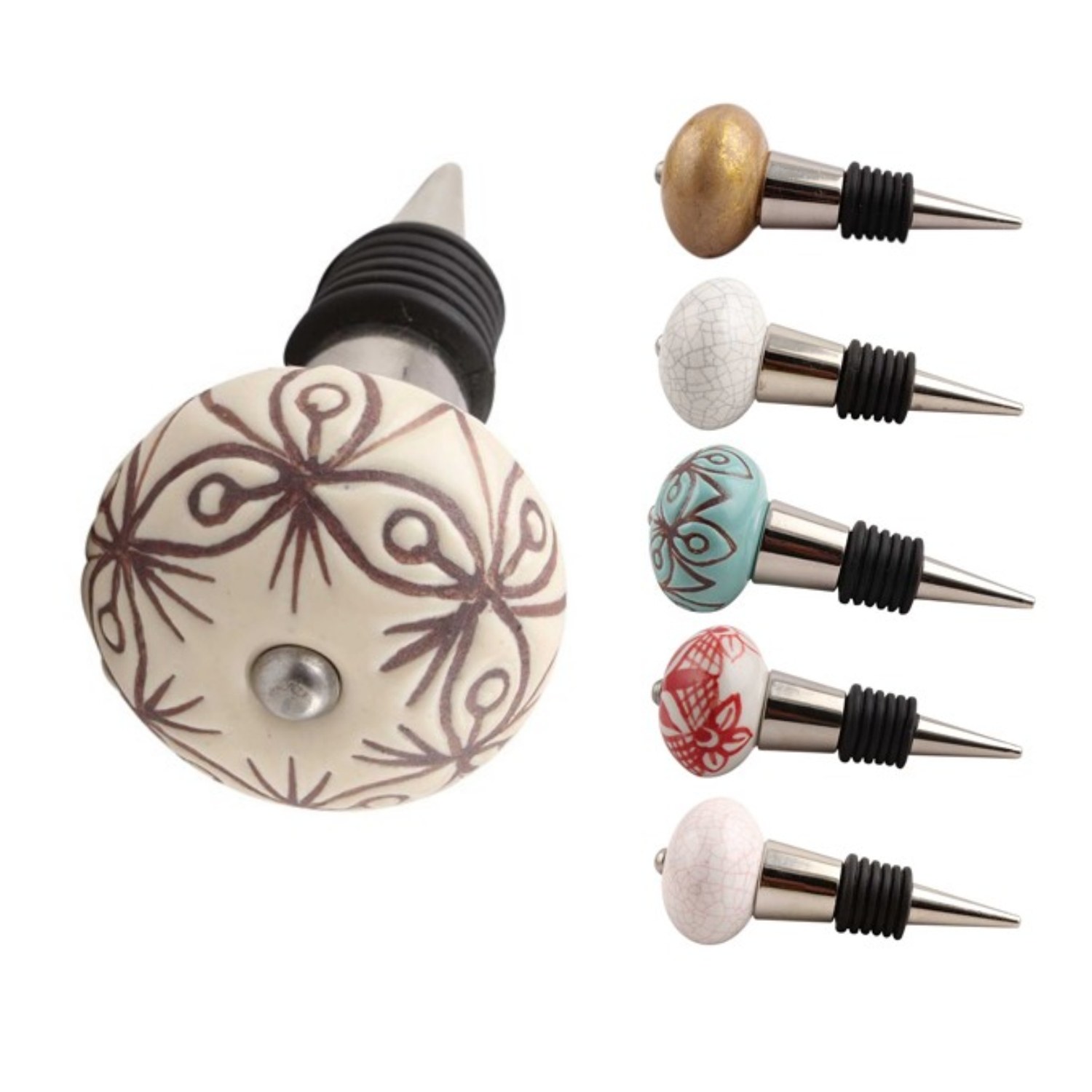 Kit tappo per bottiglie da personalizzare con pomelli decorativi