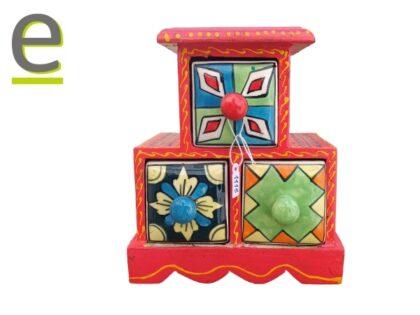 Contenitore Portaspezie con Cassetti di Ceramica