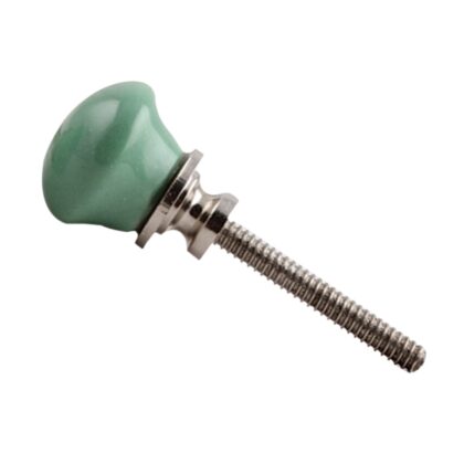 Pomello in ceramica SCFK-50 verde salvia dalla forma arrotondata e con finitura liscia e lucida