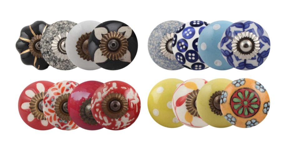 Pomelli colorati per mobili dipinti a mano
