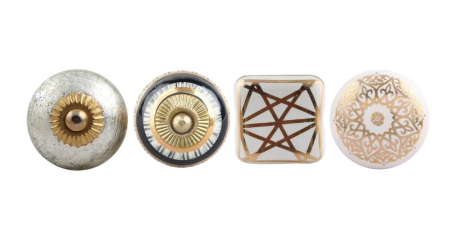 Pomelli dorati e argentati per mobili con finiture vintage