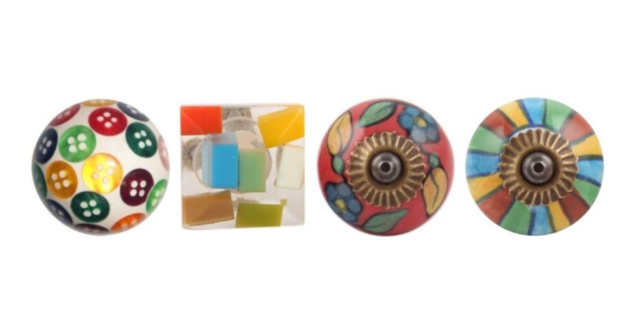 Pomelli multicolore per mobili con decorazioni artigianali